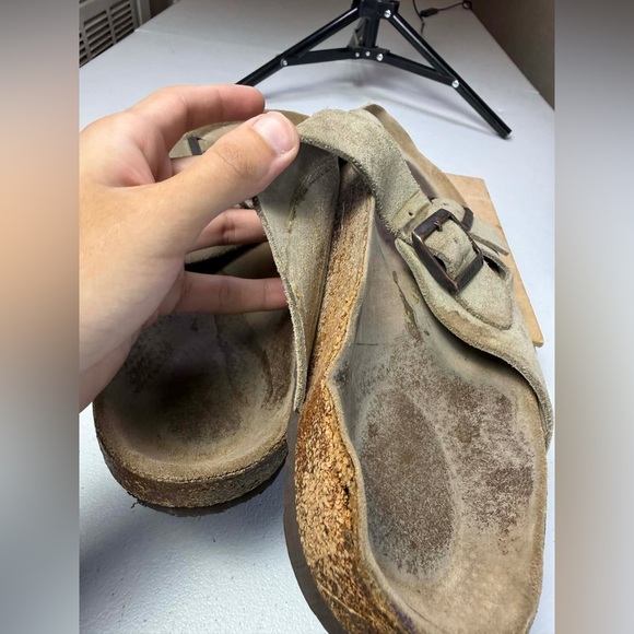 Birkenstock Arizona Soft Footbed Taupe Suede Men Regular Sandal Sz 48 / US 15 - Picture 3 of 14